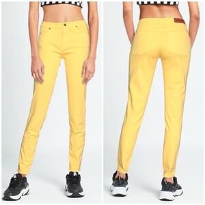 NWT Avantgar Denim by European Culture Yellow Ankle Fray Jeans Sz 26